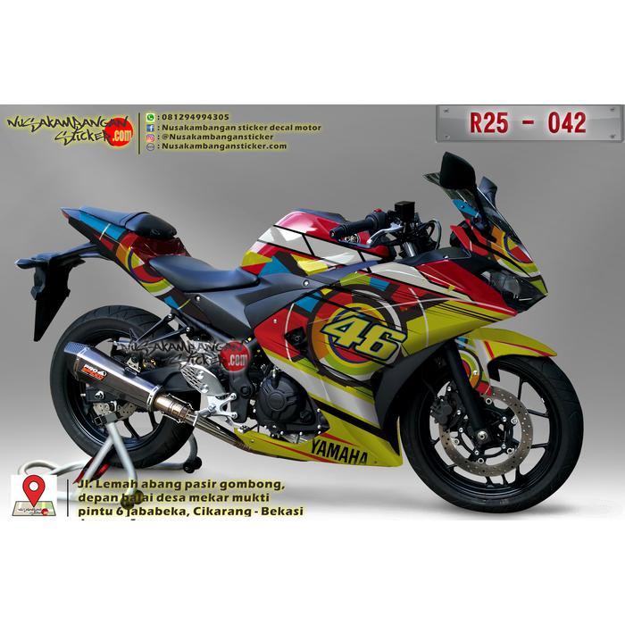 Gambar Decal Motor Sticker Motor Yamaha R25 Sun Moon Rossi 46 Merah 042 - Graftac, Glossy Kilap dari Nusakambangan Sticker01 undefined Tokopedia