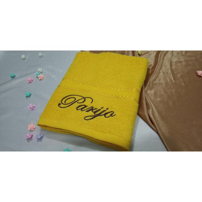 Gambar Handuk Bordir Single Sebaris - Terry Palmer Tanggung 50x100cm - Orange dari Kedai Handuk undefined Tokopedia
