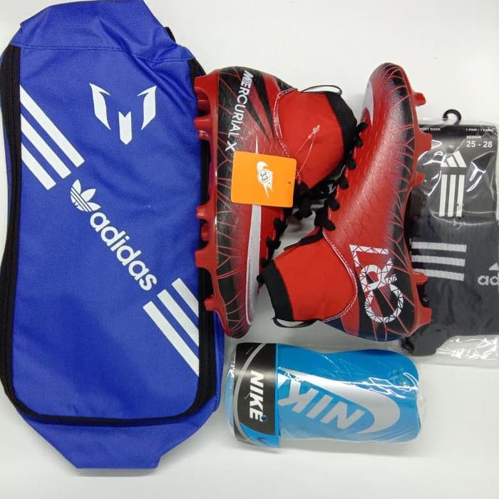 Gambar PAKET KOMPLIT SEPATU BOLA ANAK NIKE CR7 - Merah, 36 dari Giant_shoes undefined Tokopedia