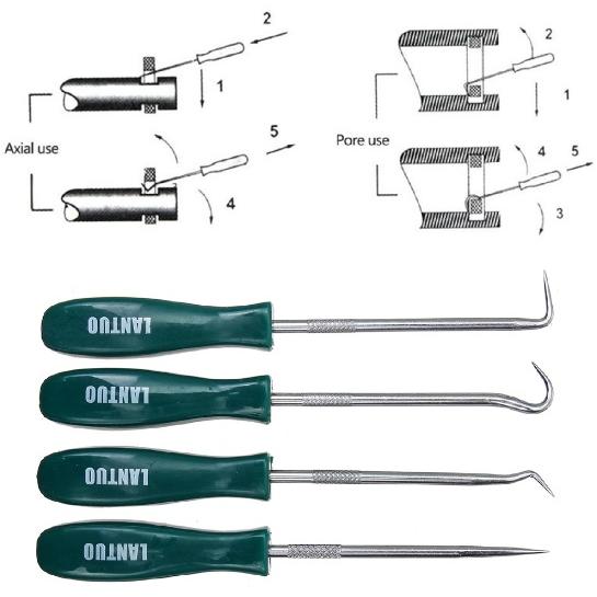 Gambar 4Pcs Pick & Hook Set Oil Seal Hand Tool dari PRESENT GIFT NEW undefined Tokopedia