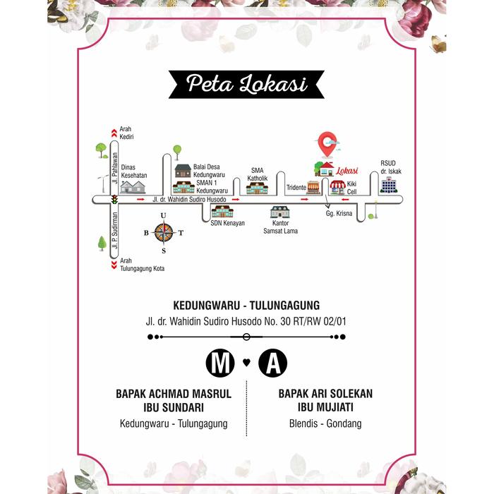 Jual Peta Lokasi Undangan Kab Tulungagung Lav U Store Tokopedia