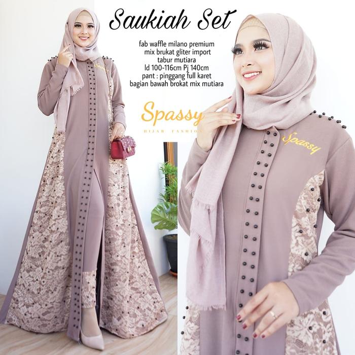 Jual Dress Saukiah Set Gamis Set Modern Original Spassy Waffle Berlabel Kota Surakarta Hijab Syarqho Tokopedia