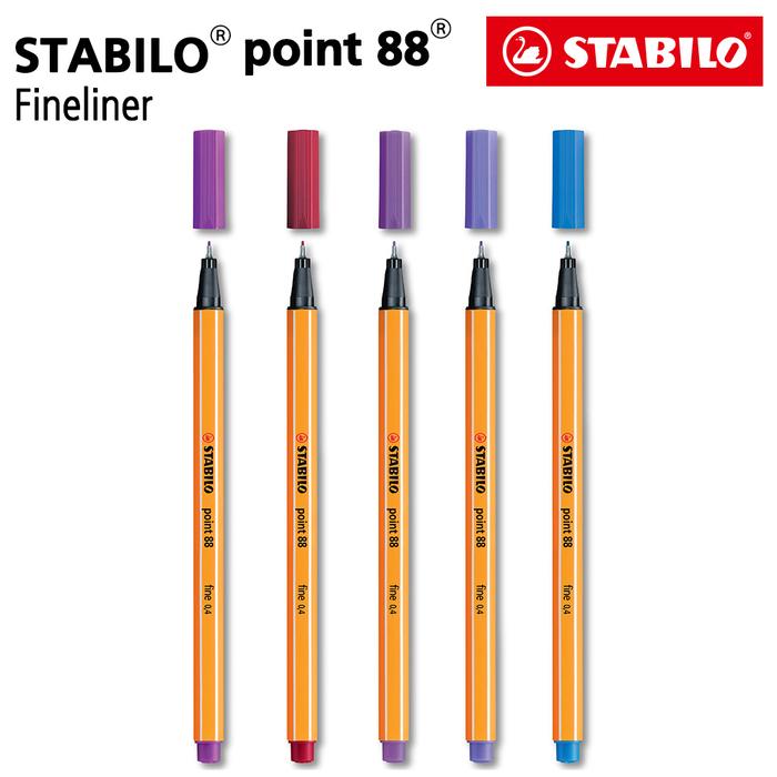 Jual STABILO SET 5 - Point 88 Pink Purple / Fineliner / Pen Warna Pink ...