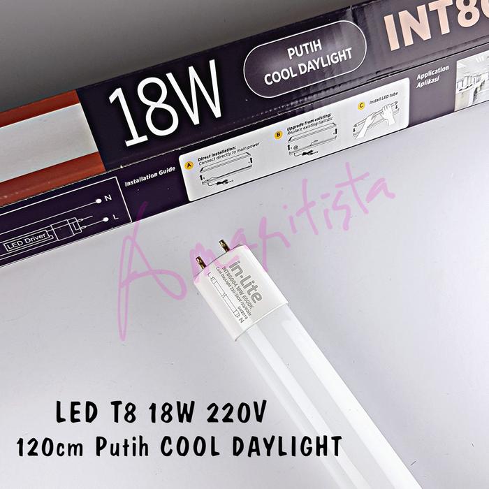 Jual Lampu Neon TL LED T8 INLITE 18W 6500K Putih Daylight 1800lm 220V ...