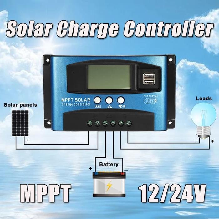 Jual Solar Charge Controller Dual USB LCD 12V - 24V - MPPT 40A - Kab ...