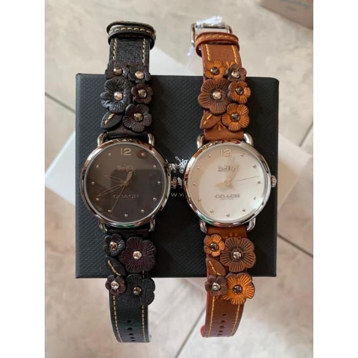 Jual coach delancey tearose watch black 