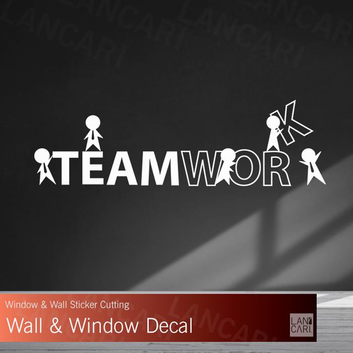 Gambar Sticker Cutting Team Work illustrasi Stiker Kaca Dinding Wall Window - Putih dari LANCARI undefined Tokopedia