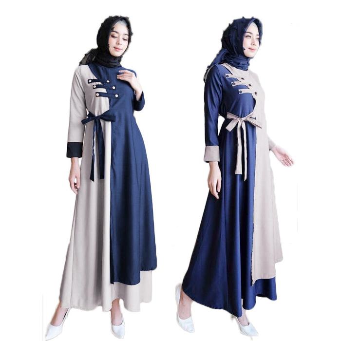 Featured image of post Gamis Abu Abu Kombinasi Navy