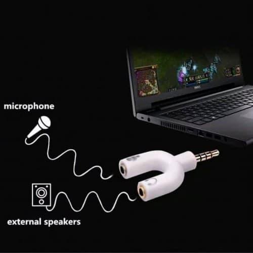 Jual Audio Splitter Jack Male to dual female U Shape 2in1