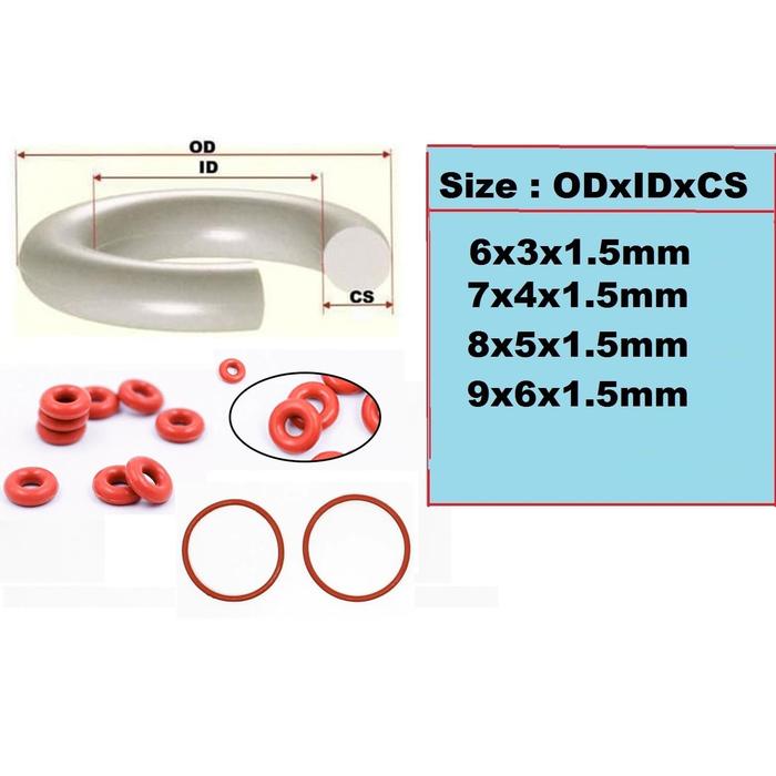 30 O-Ring In Silicone - 53 Mm Esterno, 46 Mm Interno, 3,5 Mm Larghezza | Guarnizioni Rosse Per Elettronica, Medicina E Acqua