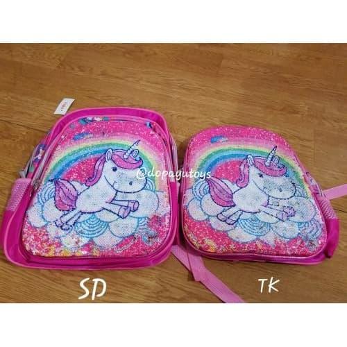 Gambar Tas Ransel Anak Sekolah SD sequin LOL Unicorn tas usap premium dari DOPAYUTOYS undefined Tokopedia