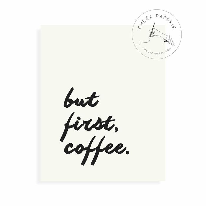 Gambar Art Print / But First Coffee / Hiasan Dinding / Wall Art dari Chlea Paperie undefined Tokopedia