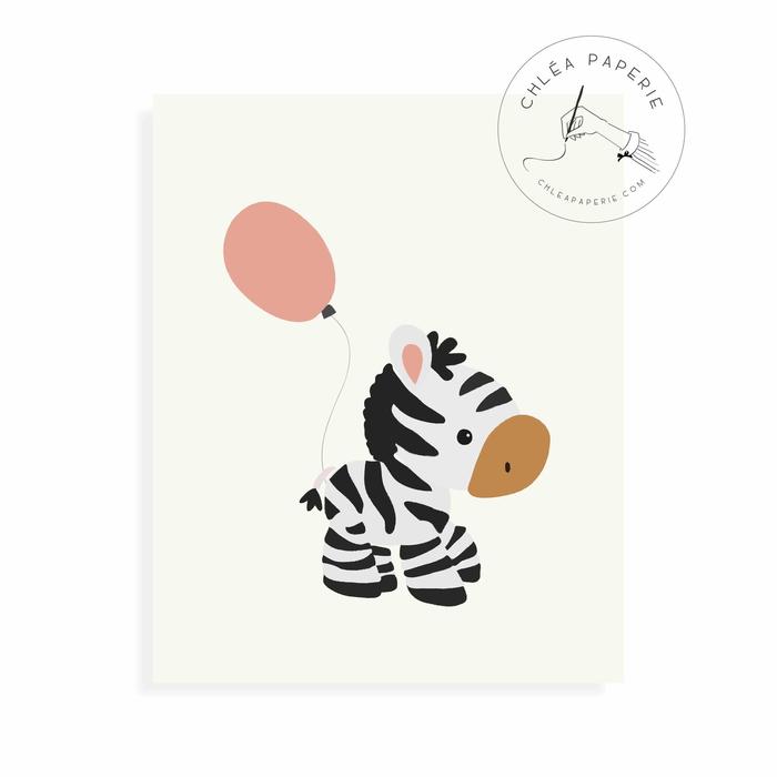Gambar Art Print / Zebra Baby Balloon / Hiasan Dinding / Wall Art dari Chlea Paperie undefined Tokopedia