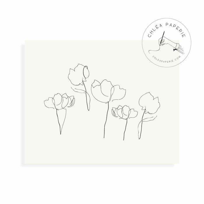 Gambar Art Print / Flowers In Five / Hiasan Dinding / Wall Art dari Chlea Paperie undefined Tokopedia