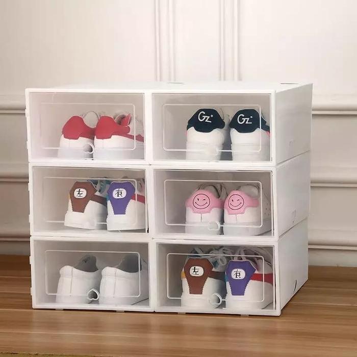 Gambar box sepatu / kotak sepatu / stackable box - Putih dari NV Crochet by me undefined Tokopedia