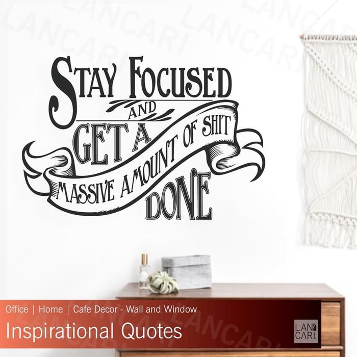Gambar LANCARI Wall Stiker Motivasi Kaligrafi Quote Sticker Dinding Quotes Kantor - Putih dari LANCARI Kota Administrasi Jakarta Pusat Tokopedia