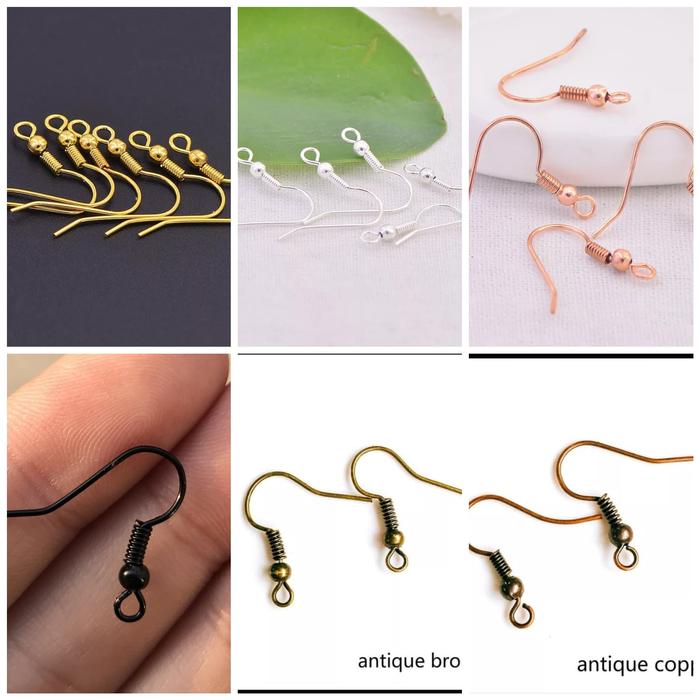 Gambar anting bahan aksesoris craft kerajinan tangan silver gold rhodium - SILVER 50PC dari DNACollection6 undefined Tokopedia