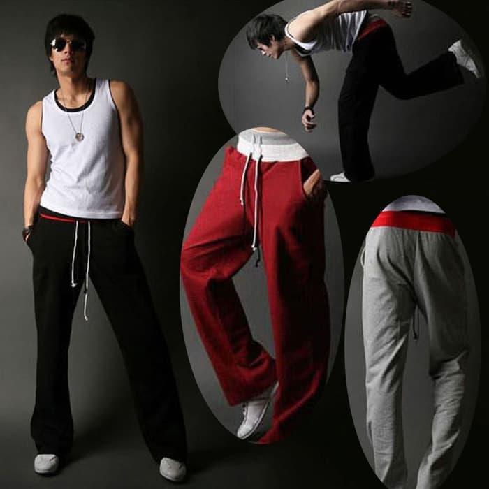 Celana dance training jogger harem baggy sweat pants sport senam  Hitam