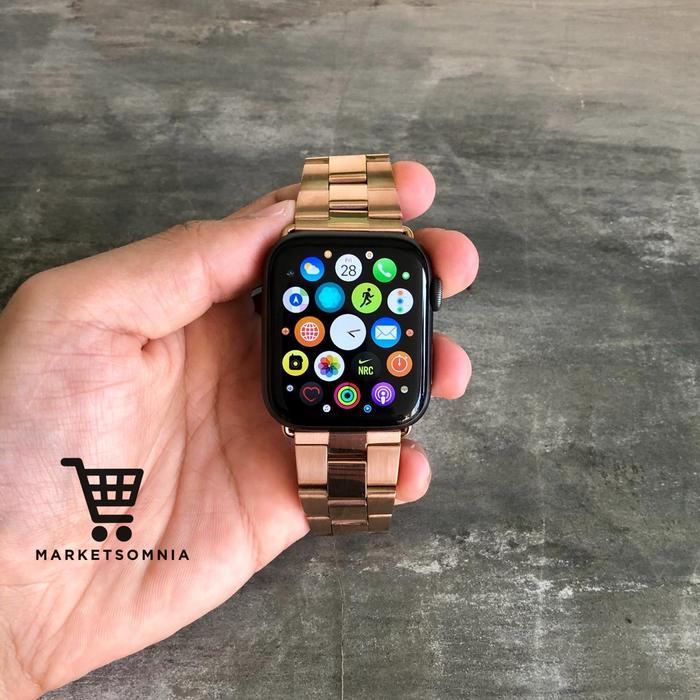 STRAP STAINLESS Kompatibel Untuk Apple Watch BAND LINK SPACE iWATCH SERIES  Series 10 SE ULTRA iwatch 49mm 46mm 45mm 44mm 41mm 40mm 