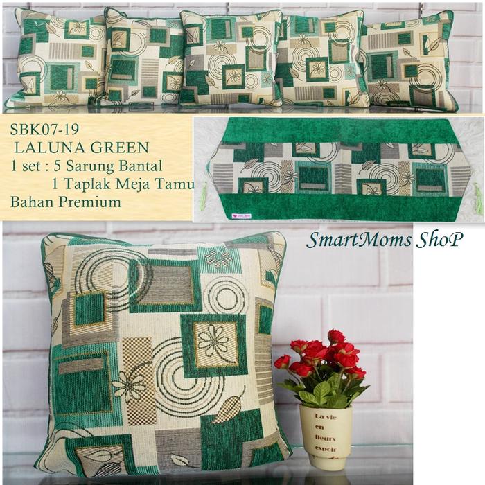 Sarung Bantal Sofa Kursi Minimalis Modern Cantik Mewah Laluna Green