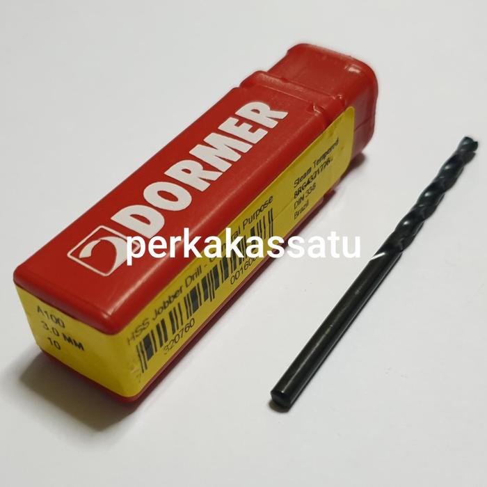 Gambar MATA BOR BESI DORMER 3,0MM 3.0MM HSS JOBBER DRILL 3 3MM 3.0 3,0 MM dari Perkakas Satu undefined Tokopedia