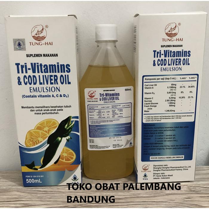 Jual Tung Hai Tri Vitamins Cod Liver Oil Emulsion 500ml Kesehatan Tubuh Min Kota Bandung Toko Obat Palembang 
