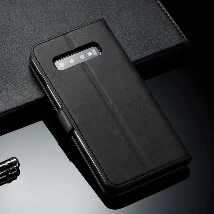 Samsung Galaxy S10 Plus S10Plus Flip Wallet Kulit Leather Cover Case  Coklat, Samsung S10Plus