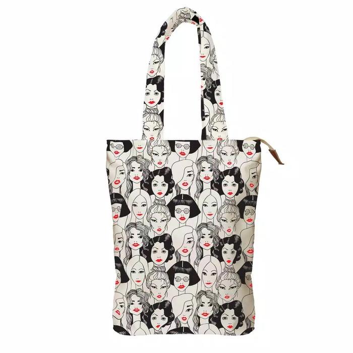 Jual Tote Bag Kanvas Lips Tas Wanita Murah Kota Bandung