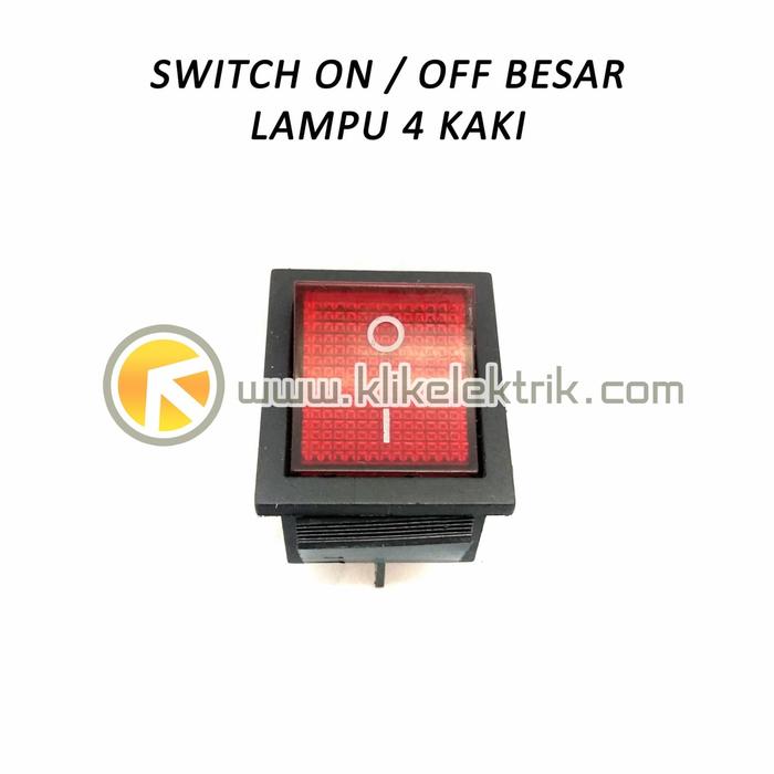 Jual SWITCH ON OFF BESAR 4 KAKI LAMPU ROCKER SWIT SAKLAR LAMPU MERAH 4 ...