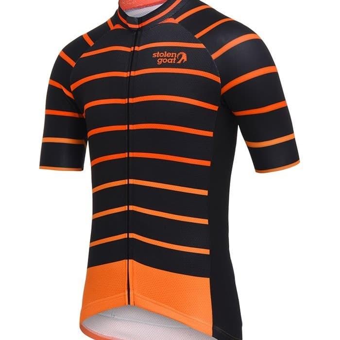 Jual Stolen Goat Men's Bodyline – Cortado Orange Cycling Jersey