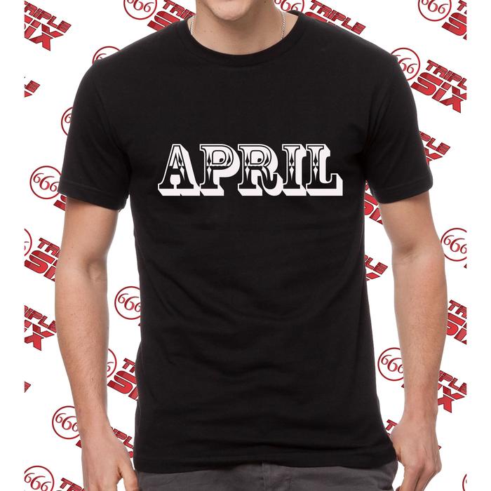Gambar Kaos TShirt Baju Bulan April month simple dari Importir Polyflex undefined Tokopedia