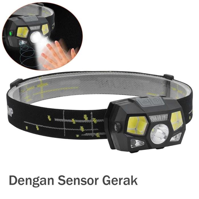 Gambar Senter kepala / Headlamp / Senter LED 10000 Lumens dengan sensor gerak dari GROSIR-DKI undefined Tokopedia