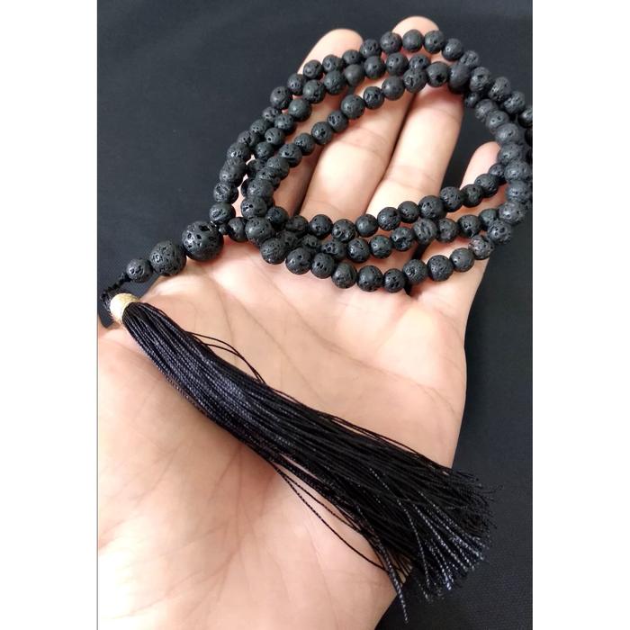 Gambar Tasbih 108 Butir Batu Lava 6mm Tassel Hitam dari Ljpassion Bali undefined Tokopedia