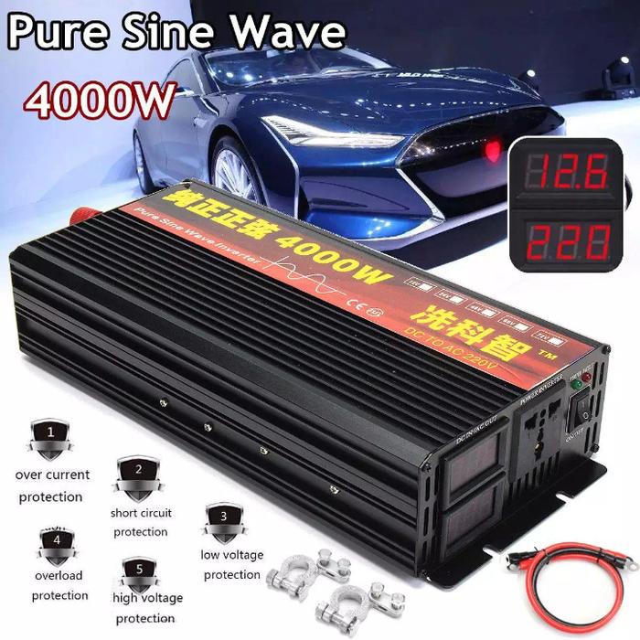 Jual Power Inverter Pure Sine Wave 4000W 12V / 24V DC to 220V AC ...