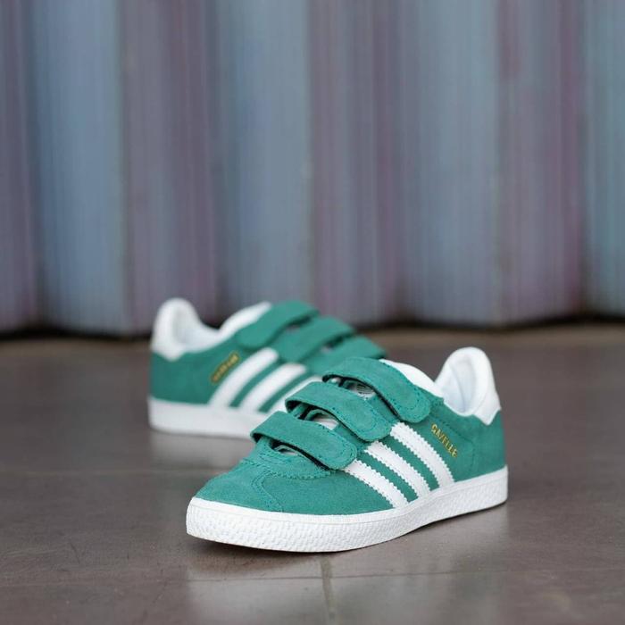 Adidas gazelle hotsell kids velcro