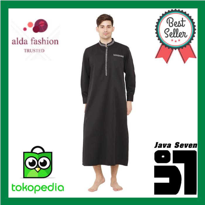 Gambar muslim gamis pria warna hitam bahan balotelli java seven original - L dari aldafashion undefined Tokopedia