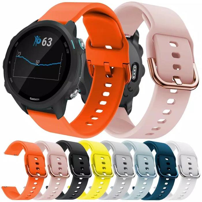 GARMIN FORERUNNER 245 645 55 165 MUSIC STRAP SILIKON WATCH BAND TALI JAM  BGHM Hitam