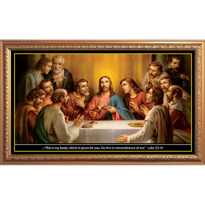 Jual Lukisan Perjamuan Kudus Kanvas Grs95 100 X 50cm Lukisan Rohani Jakarta Selatan Kyrie Toko Rohani Tokopedia