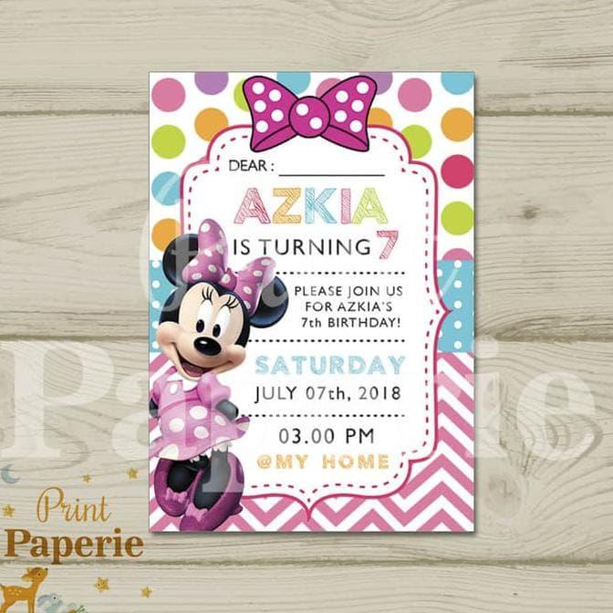 Jual Kartu Undangan Ulang Tahun Anak Minnie Mouse Jakarta Barat Hastomo Saputro Tokopedia