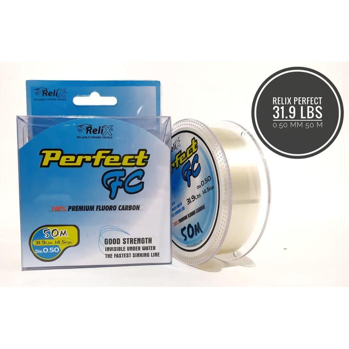 Gambar SENAR RELIX PERFECT 050 MM 31.9 LBS 50 METER FLUOROCARBON dari Matano Fishing Makassar undefined Tokopedia