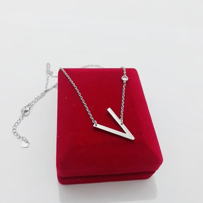 Gambar KALUNG ALPHABET HURUF PERAK 925 /PERHIASAN SILVER LAPIS EMAS PUTIH/K73 dari VIORENZA SILVER undefined Tokopedia