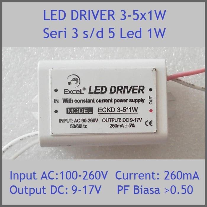 Gambar Led Driver 1W 260mA 3-5x1W ECKD dari Hobi Led undefined Tokopedia