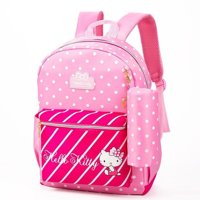 Gambar PROMO Ransel Anak SD /SMP Hello Kitty Free Dompet Import (Polkadot HK) - Merah Muda dari OnLanShop undefined Tokopedia