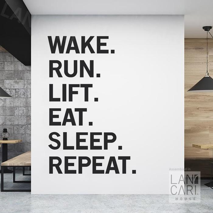 Gambar Wall Sticker Wake Up Run Motivasi Stiker Cutting Window dinding Kaca - Hitam Doff dari LANCARI ID undefined Tokopedia