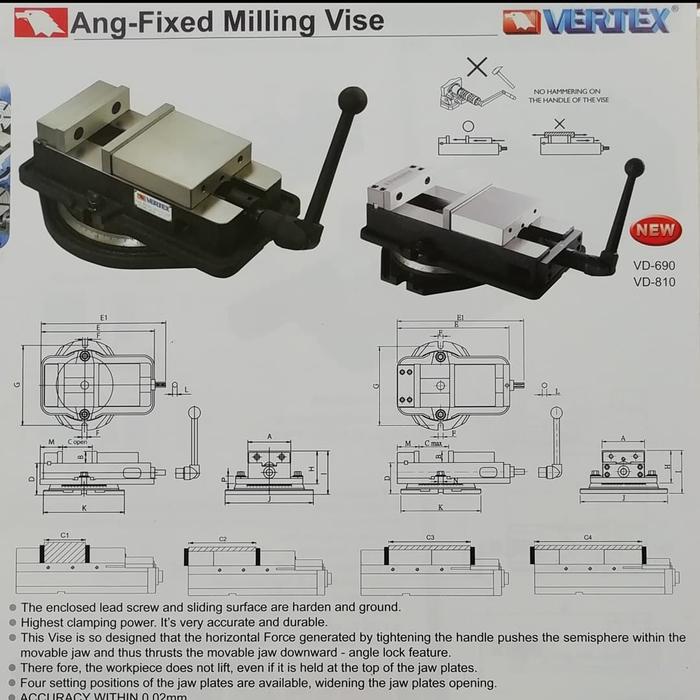アプリケー Vertex Angfixed Milling Vise Va61マシンバイス/precision Vertex Vise