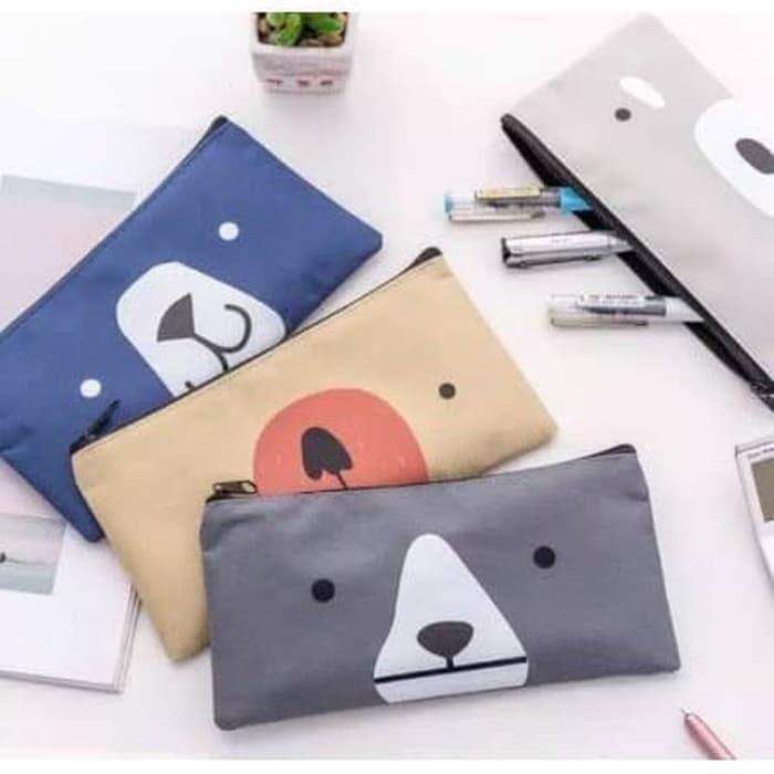 Gambar Tempat Kotak Pensil Alat Tulis Motif Beruang Bear Pencil Case dari Bens Kosmetik undefined Tokopedia