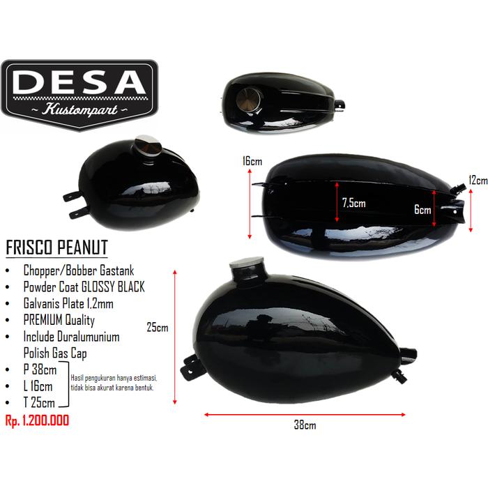 Gambar Tangki Custom Cat Frisco Peanut Hitam dari DESA Kustompart undefined Tokopedia