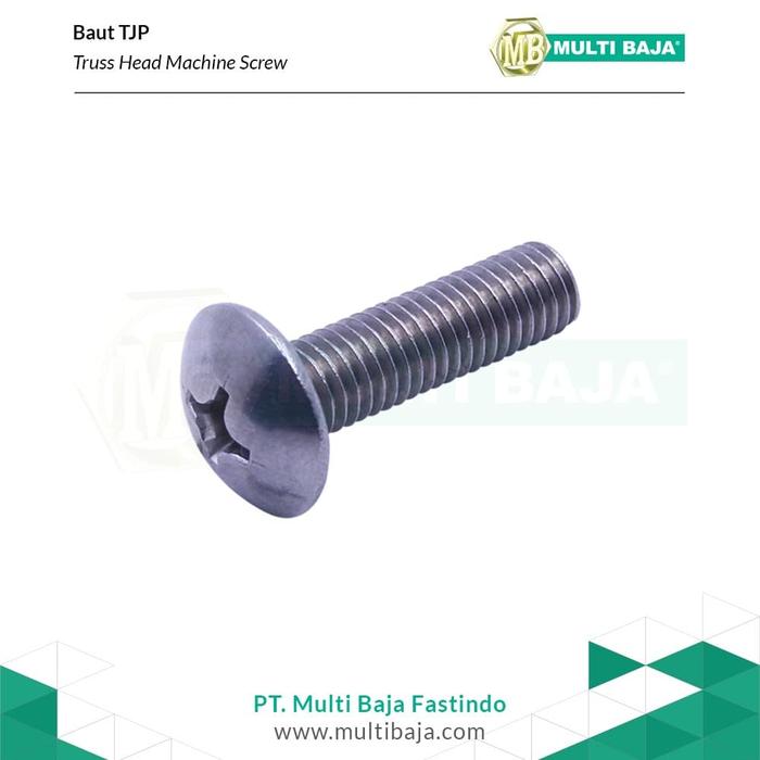 Gambar Baut TJP Stainless Steel 304 M3 x 10 (Truss Head Machine Screw) dari Multi Baja undefined Tokopedia