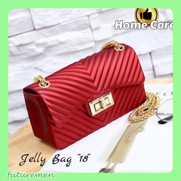 BG 1003 Jelly Bag Tas Jelly Matte Chevron Sling Bag Tas Fashion Hitam