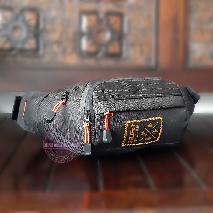 Gambar Tas Pinggang Pria Distro Terbaru 2 Warna Belizer - Waistbag Cowok - Hitam dari Griya Etnik Tas_NEW undefined Tokopedia